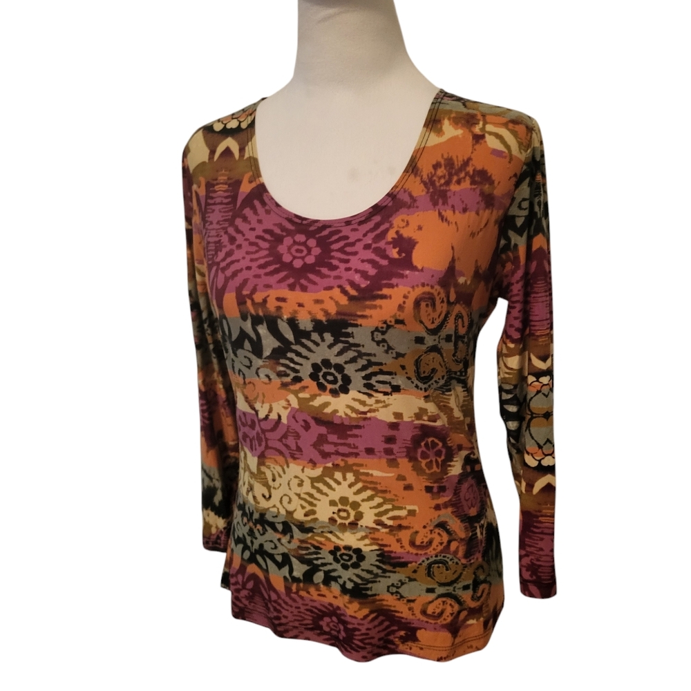 Susie In the City Floral Long Sleeve Tee sz S
